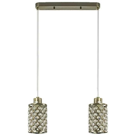 Lampa wisząca mosiężna 2-punktowa z kryształami 6751/2 z serii CAPRI - Lampy Elem